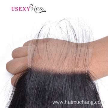 HD Lace High Definition Swiss Lace Closure Pre Plucked Straight Lace Closure With Baby Hair